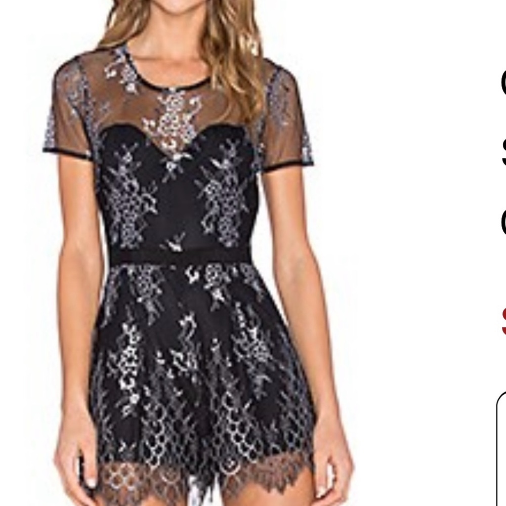 Black Embellished Babydoll Mini Dress